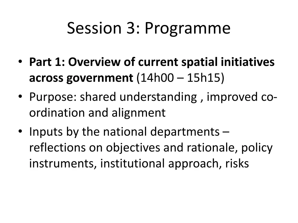 session 3 programme