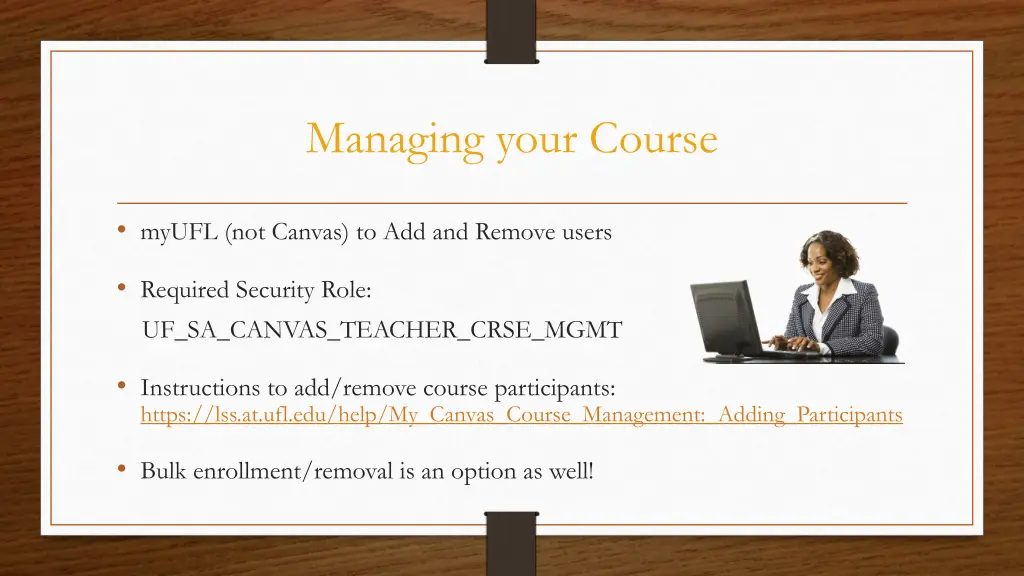 managing your course