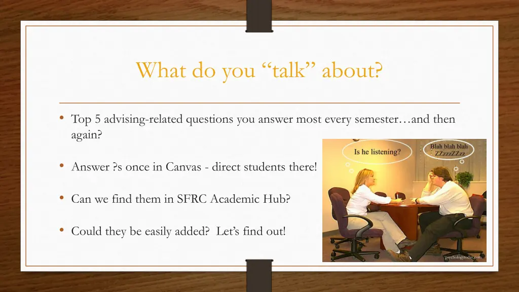 what do you talk about