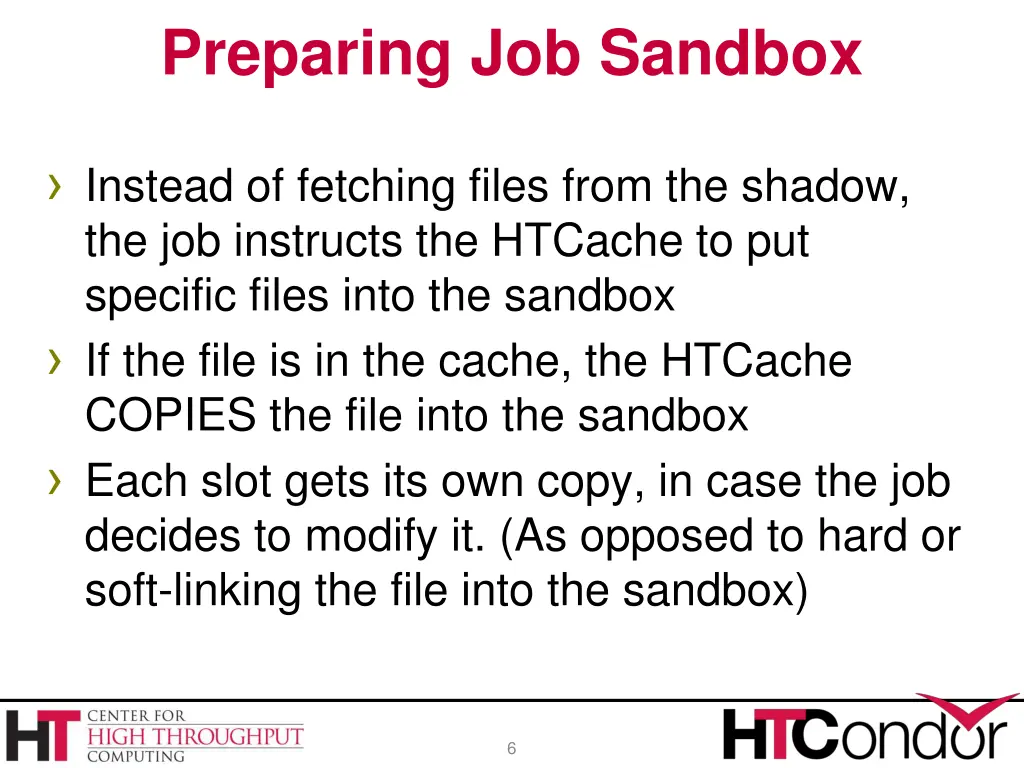 preparing job sandbox