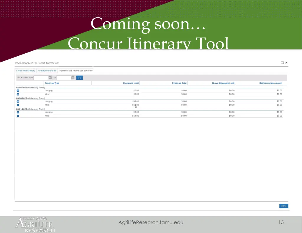 coming soon concur itinerary tool 4