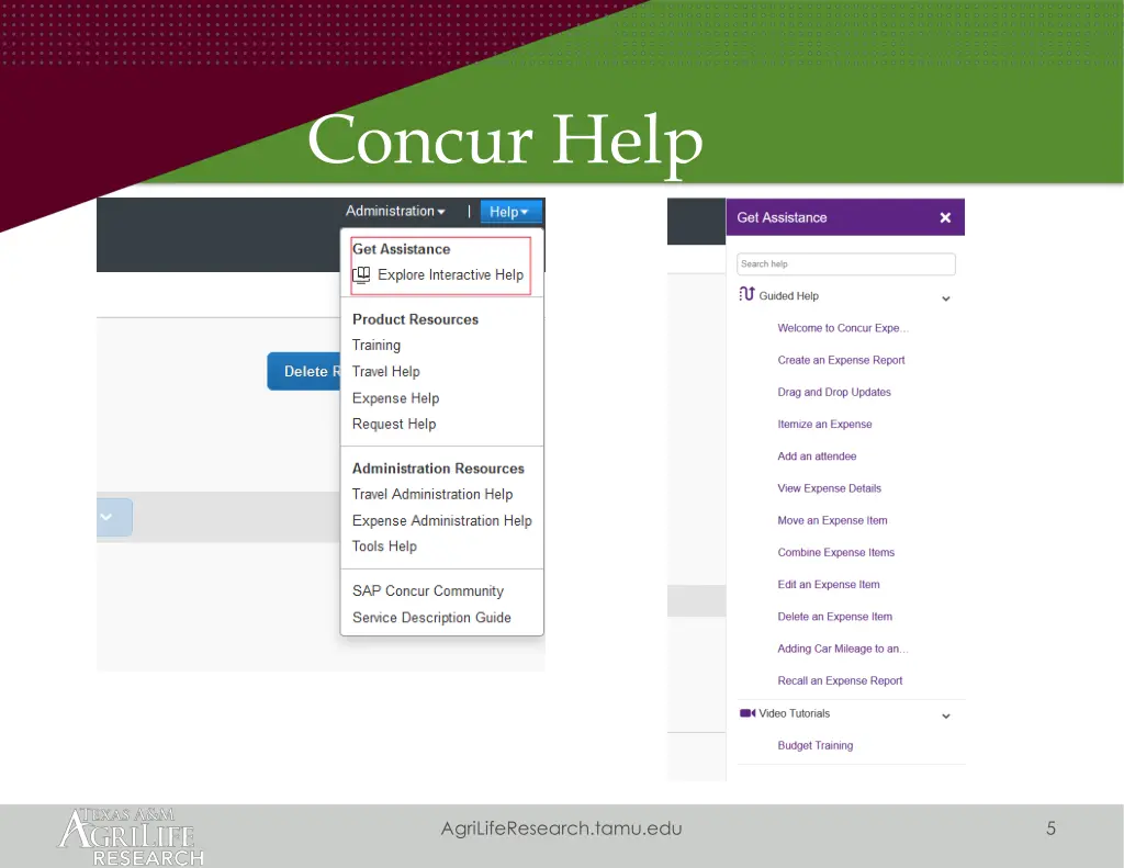 concur help 1