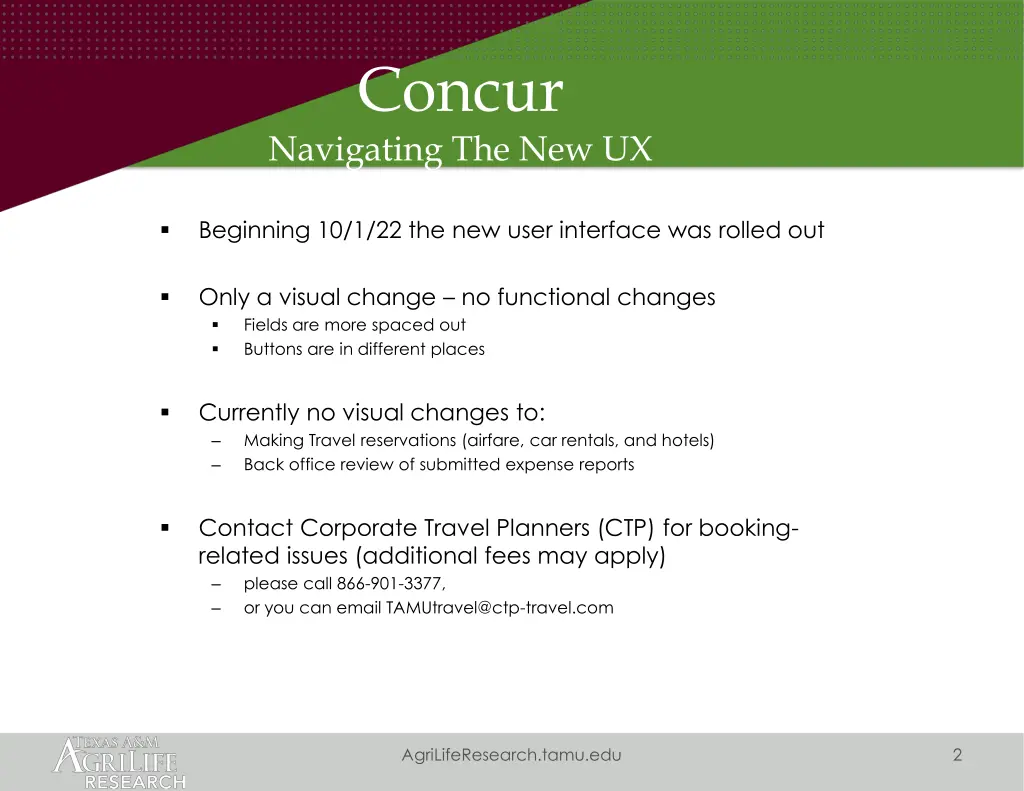 concur navigating the new ux
