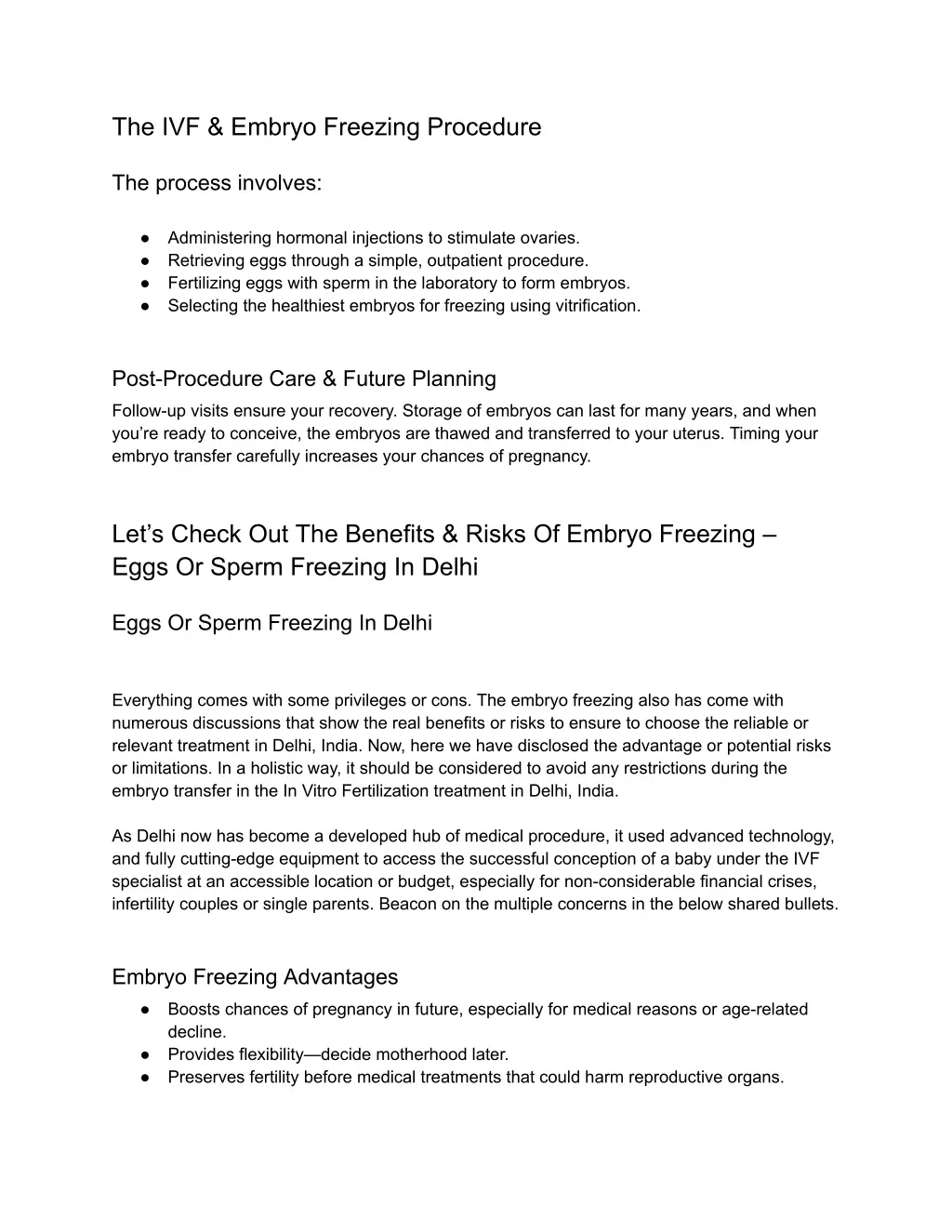 the ivf embryo freezing procedure