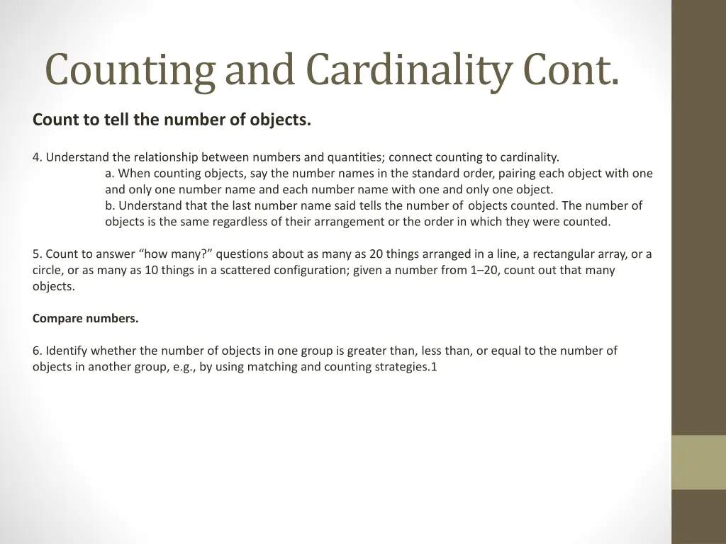 counting and cardinality cont