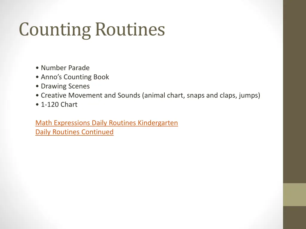 counting routines