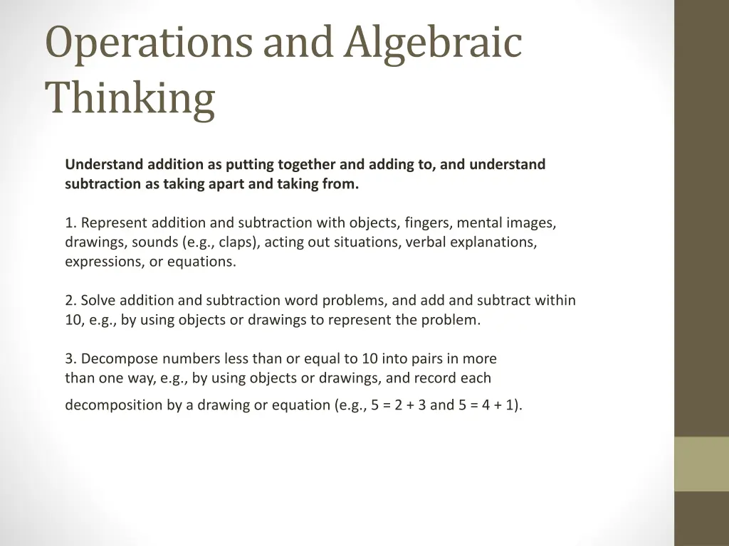 operations and algebraic thinking