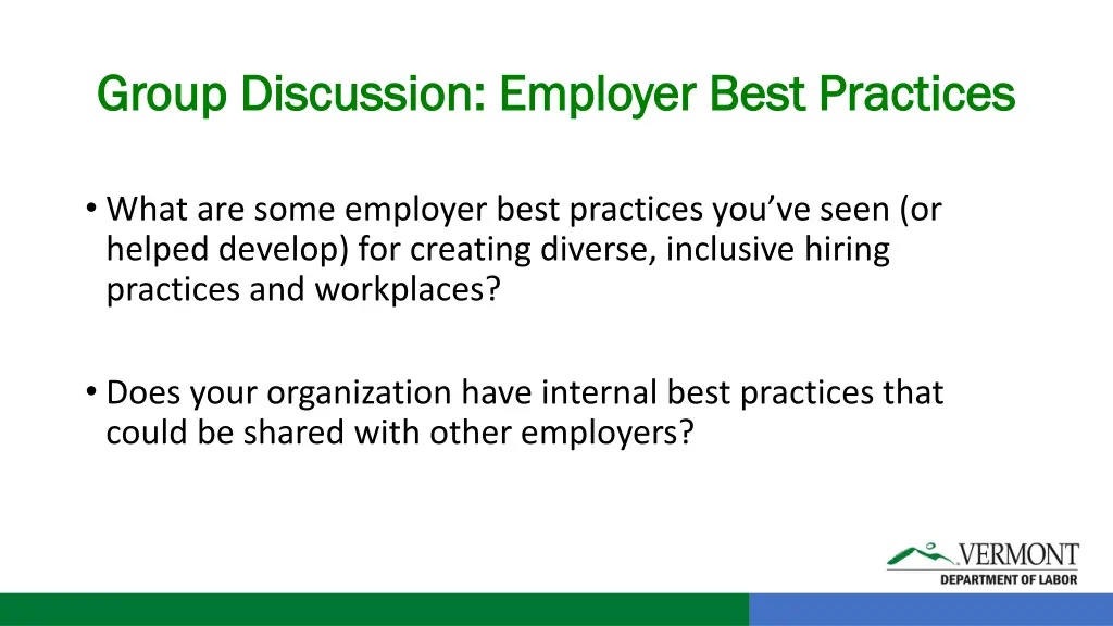 group discussion employer best practices group