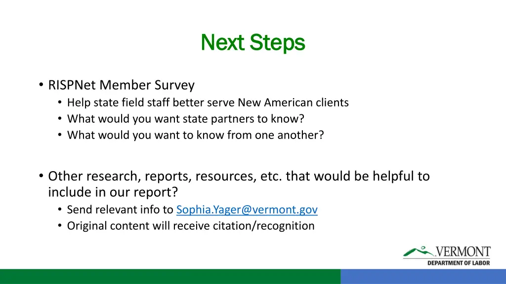 next steps next steps