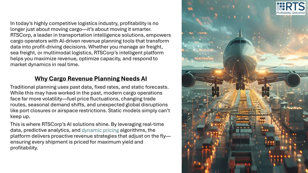 in today s highly competitive logistics industry