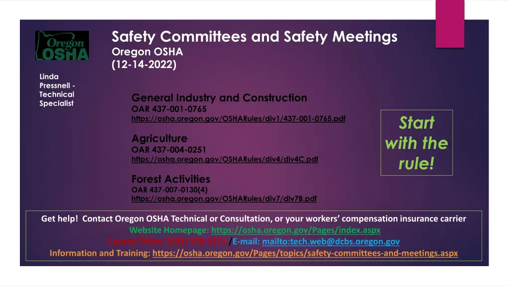 safety committees and safety meetings oregon osha