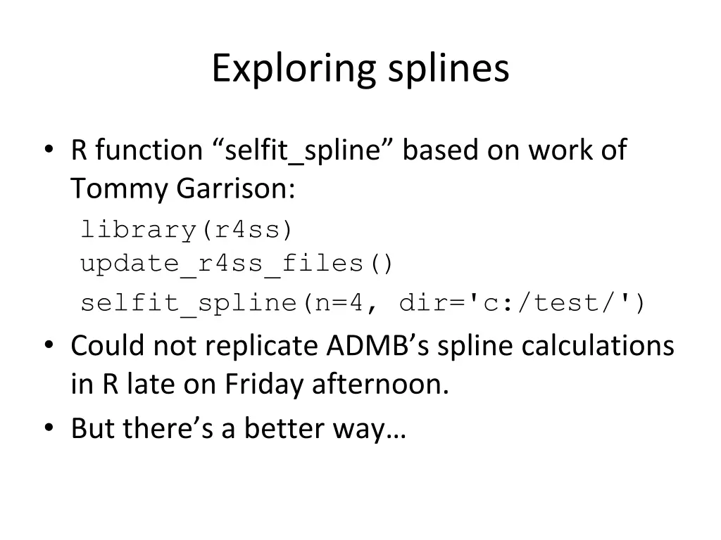 exploring splines