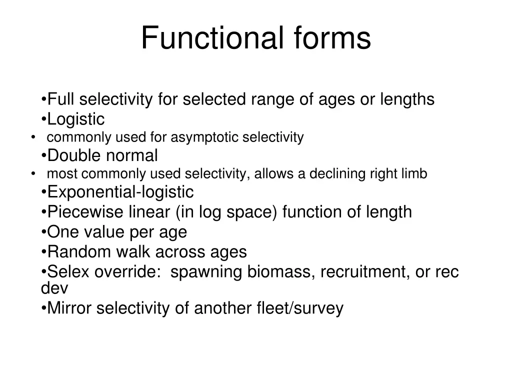 functional forms