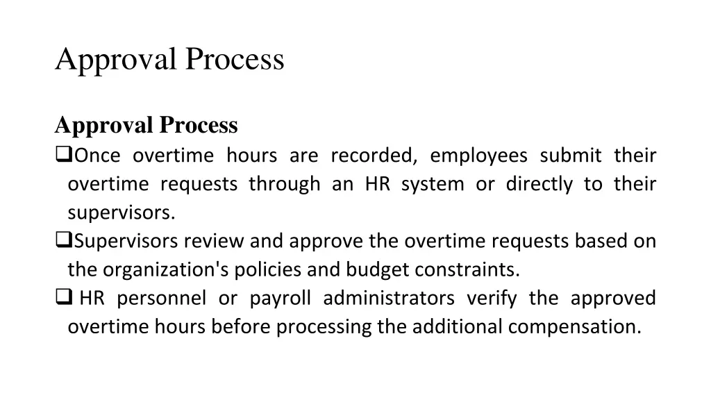 approval process