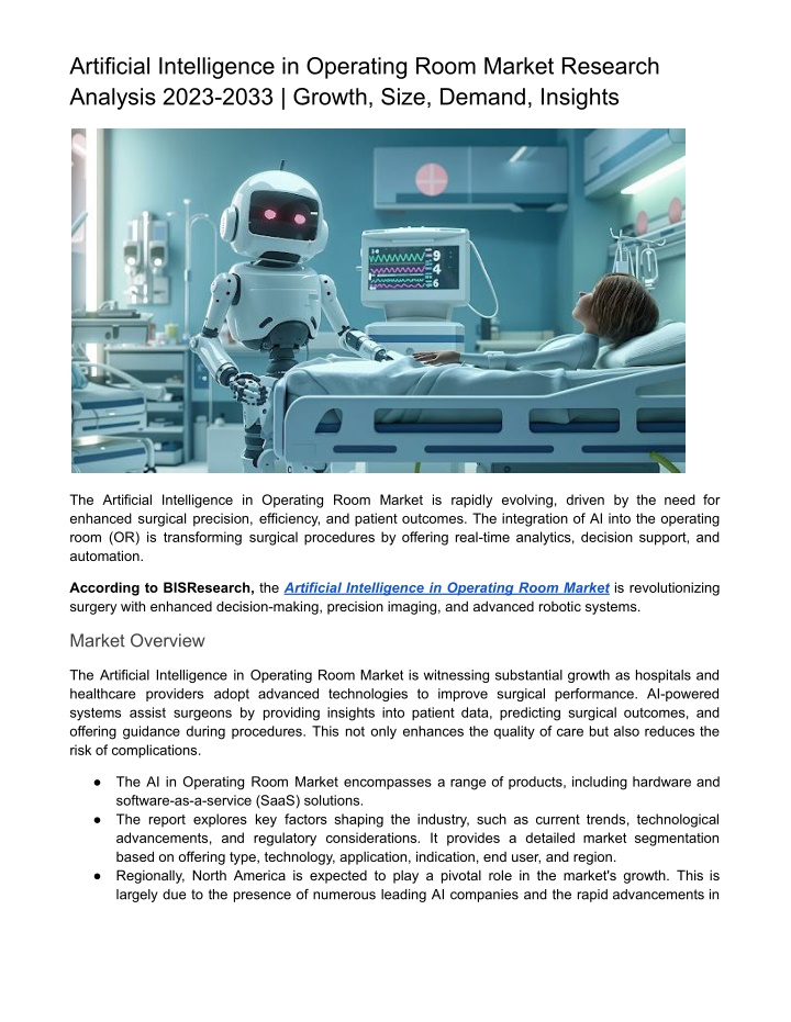 artificial intelligence in operating room market
