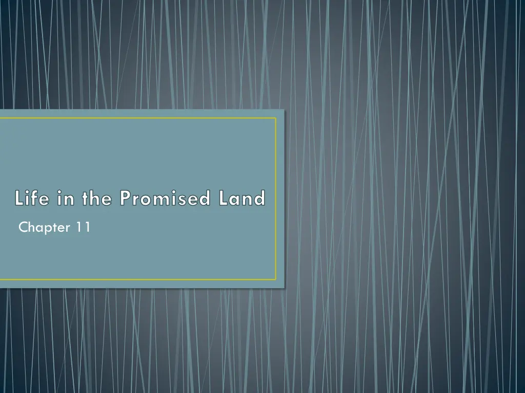 life in the promised land chapter 11