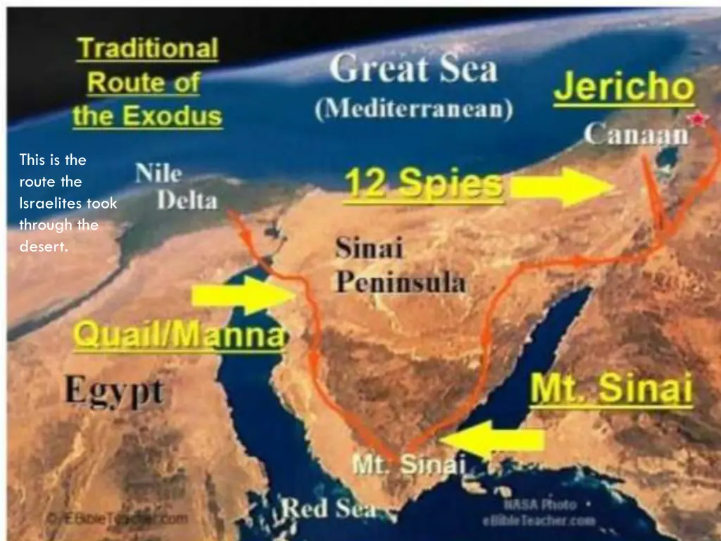 this is the route the israelites took through