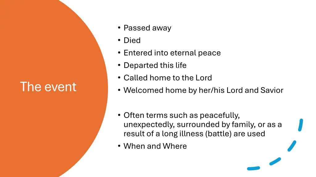 passed away died entered into eternal peace