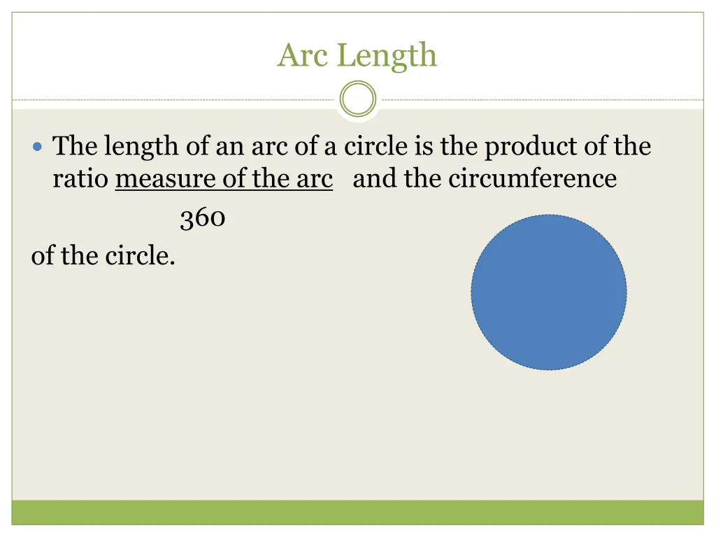 arc length