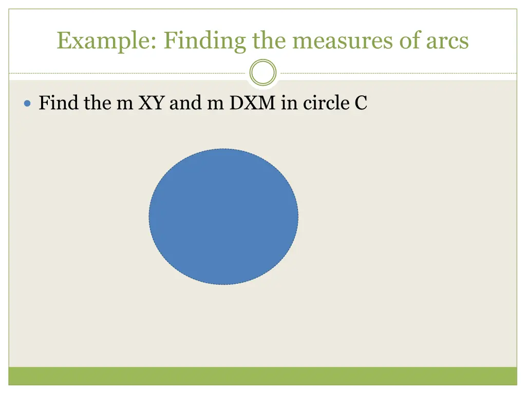 example finding the measures of arcs