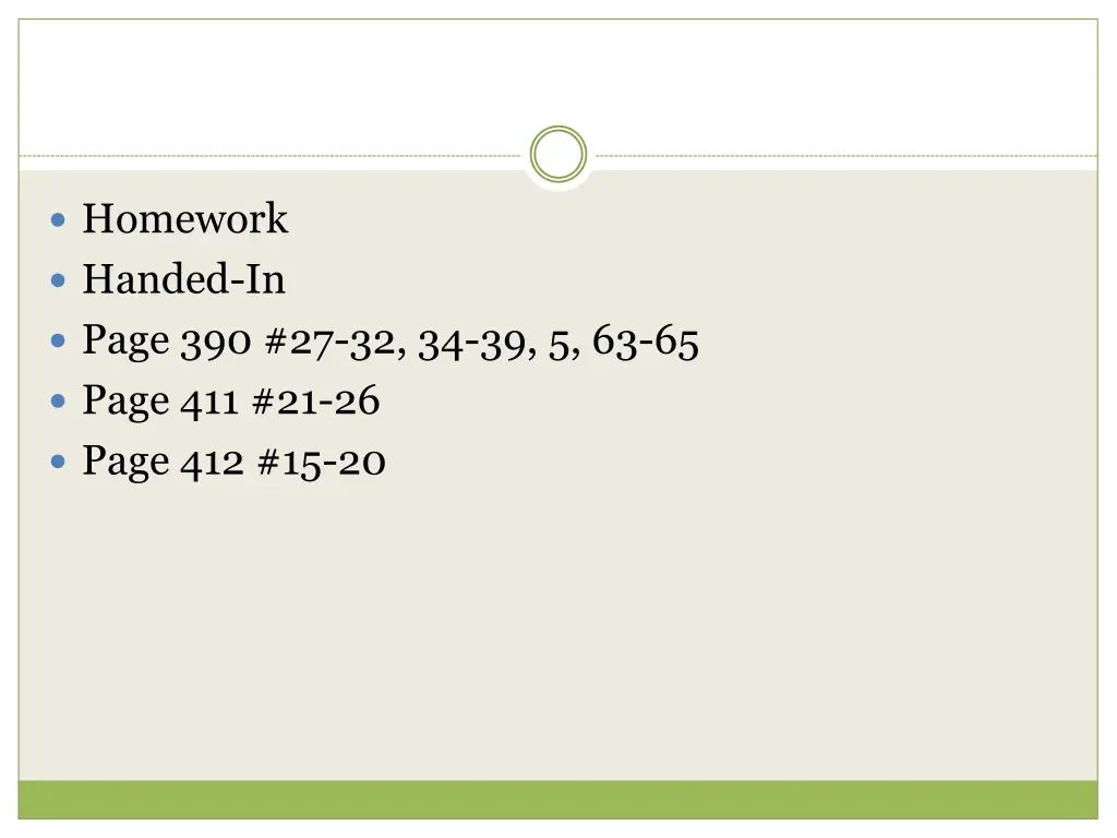 homework handed in page