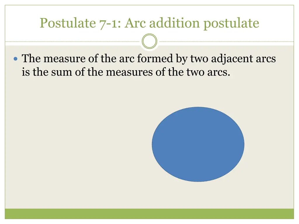 postulate 7 1 arc addition postulate