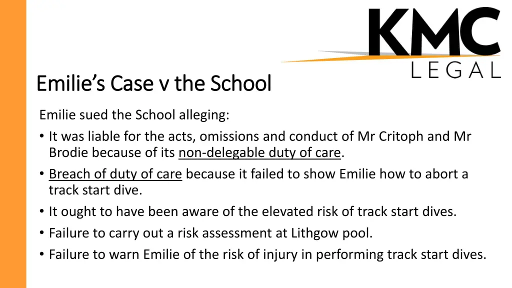 emilie s case v the school emilie s case