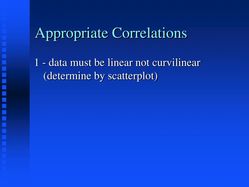 appropriate correlations