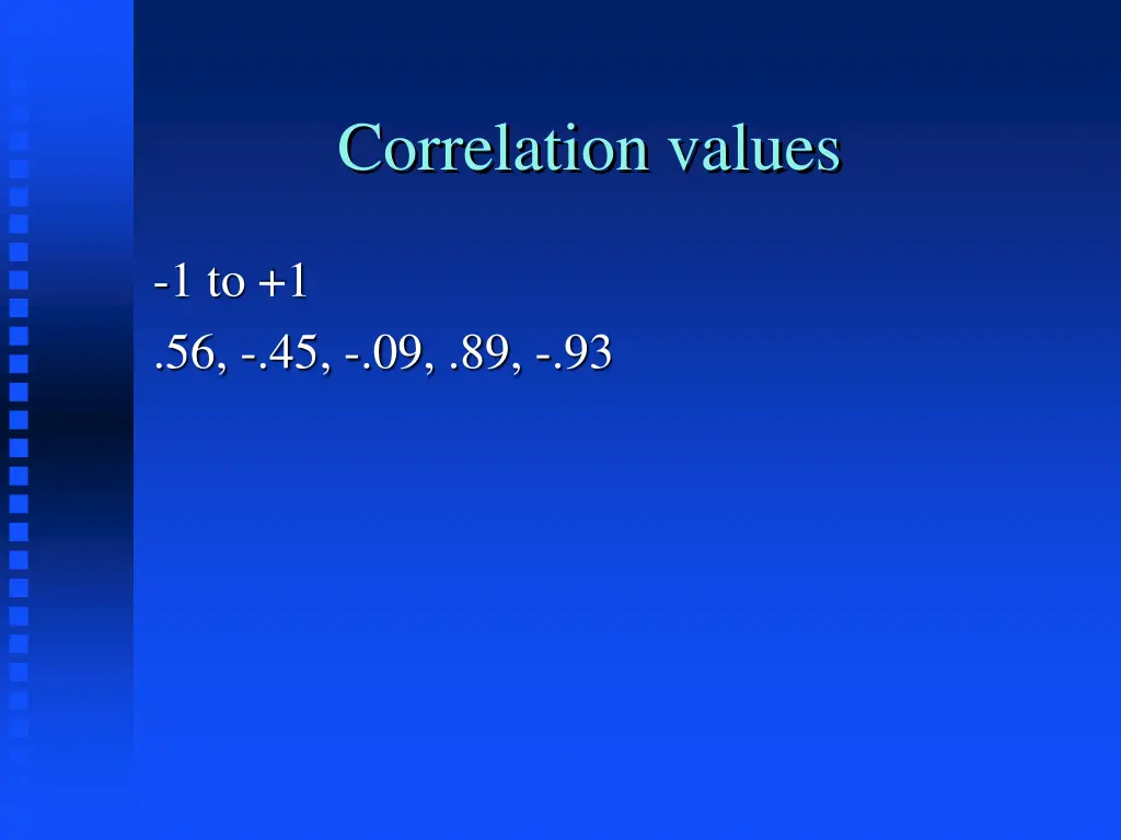 correlation values