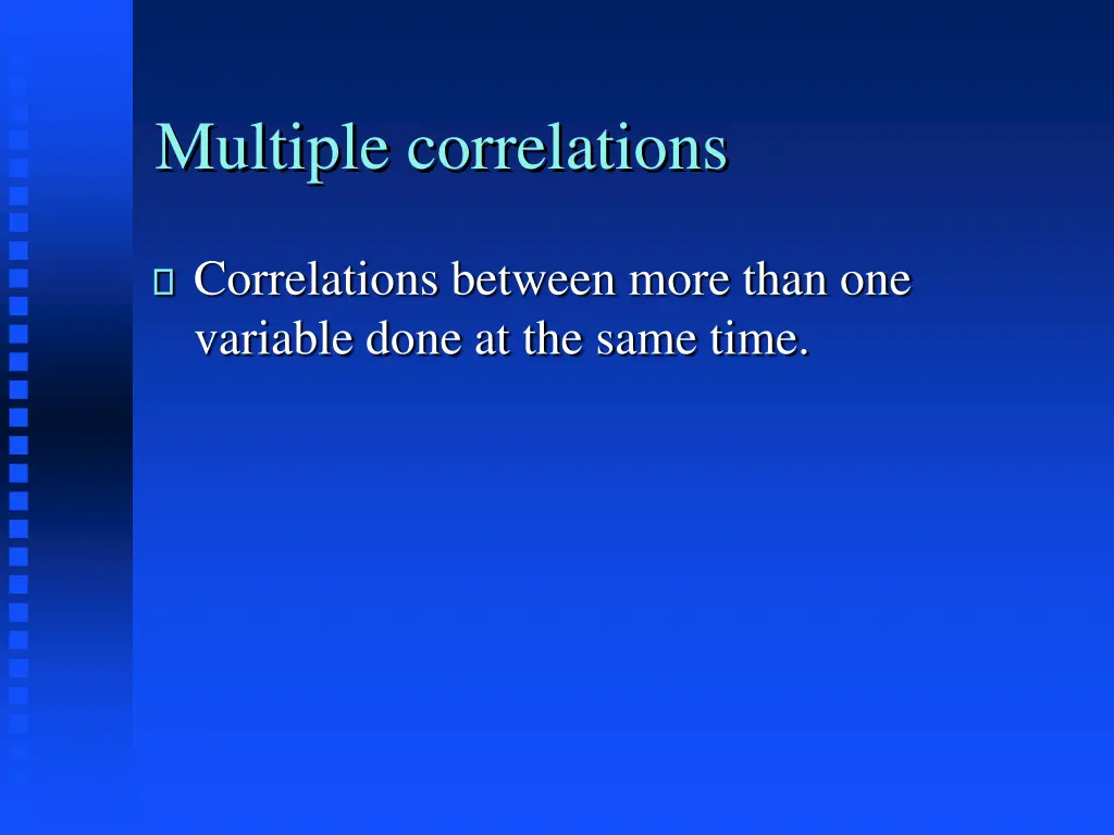 multiple correlations
