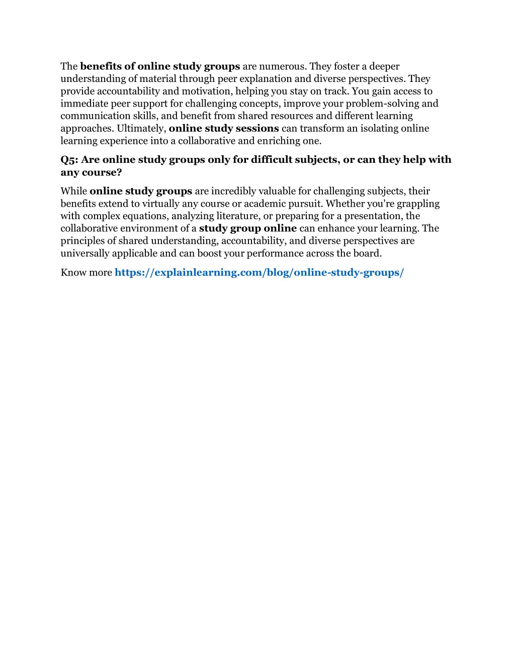 the benefits of online study groups are numerous