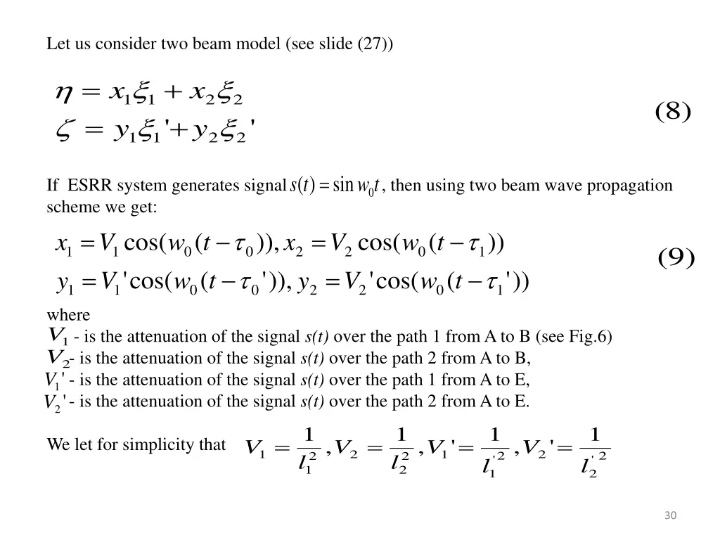 let us consider two beam model see slide 27