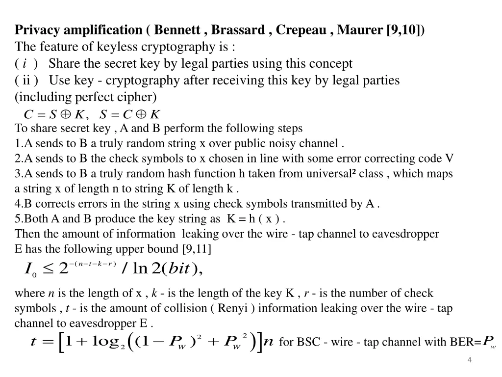 privacy amplification bennett brassard crepeau
