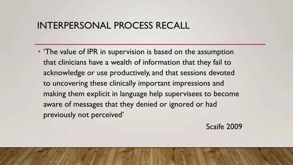 interpersonal process recall 1