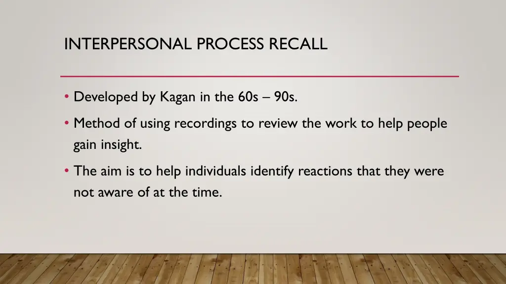 interpersonal process recall