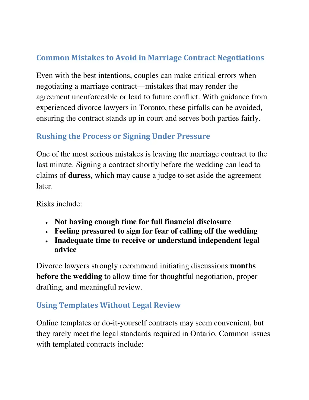 common mistakes to avoid in marriage contract