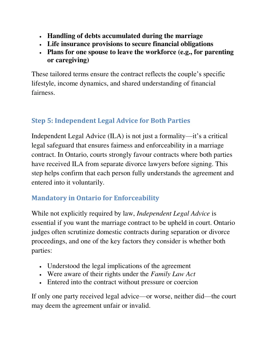 handling of debts accumulated during the marriage