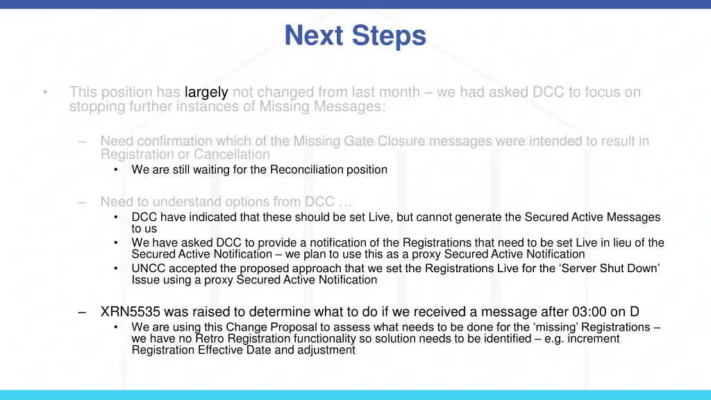 next steps
