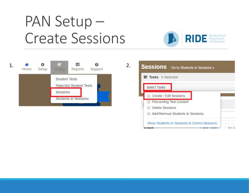 pan setup create sessions