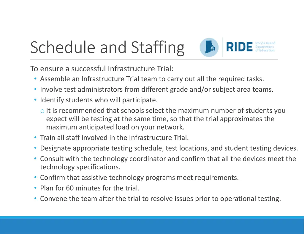 schedule and staffing