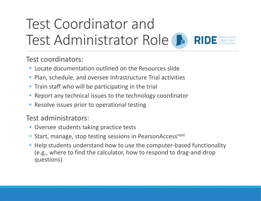test coordinator and test administrator role