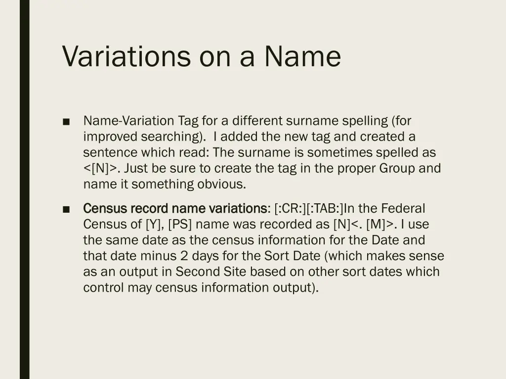 variations on a name