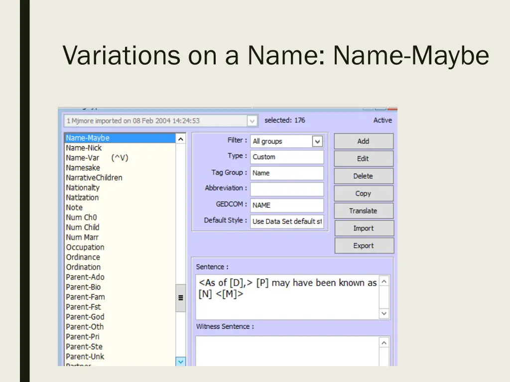 variations on a name name maybe