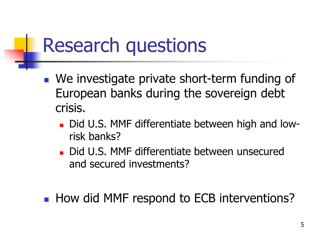research questions