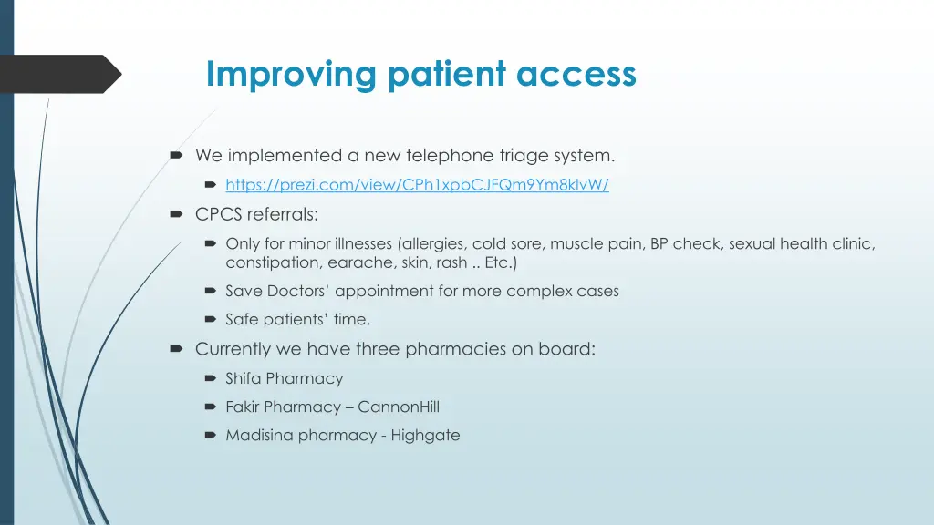 improving patient access 7