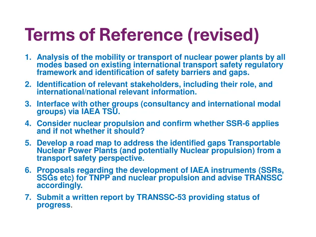 terms of reference revised