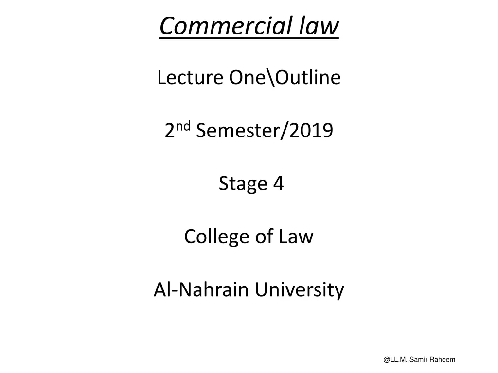 commercial law