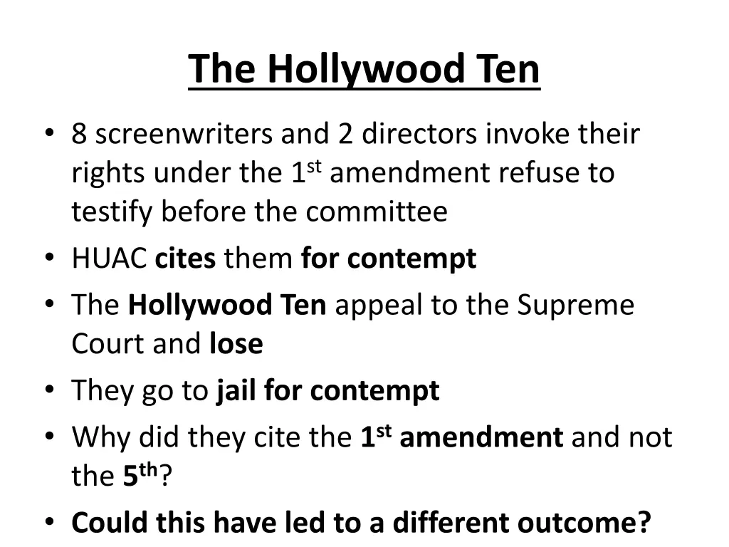 the hollywood ten