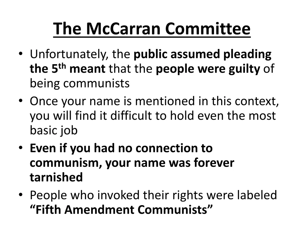 the mccarran committee 1