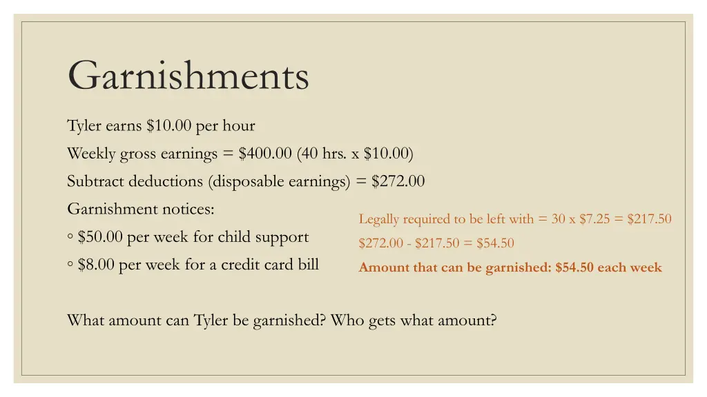 garnishments